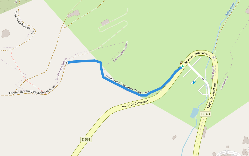 GR49 - Chemin des Troupeaux de Moutons walking route map in Mons