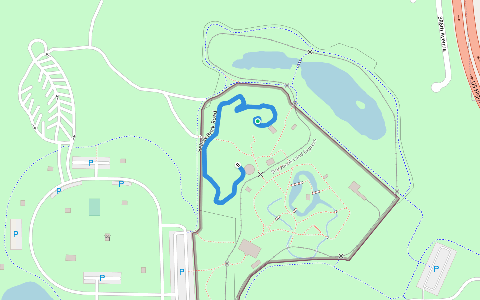 Yellow Brick Road walking route map in Aberdeen