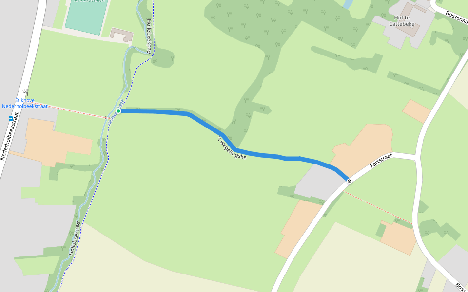 't wegelingske walking route map in Maarkedal