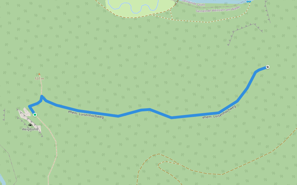 ehem. Luisenhochweg walking route map in Felling