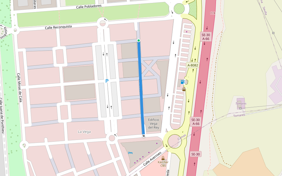 Calle Boabdil walking route map in Camas