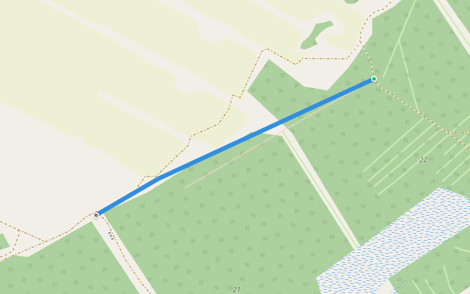 заросшая дорога по краю поля walking route map in Tomsk