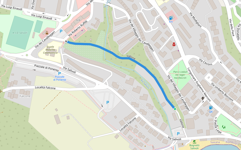 Vallone walking route map in Piombino