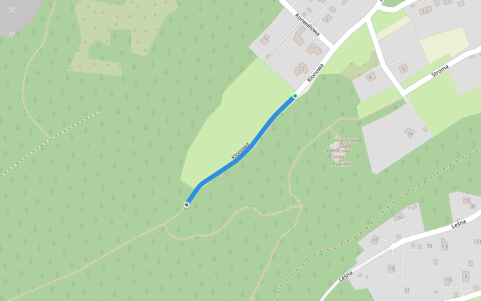 Klonowa walking route map in Nielepice