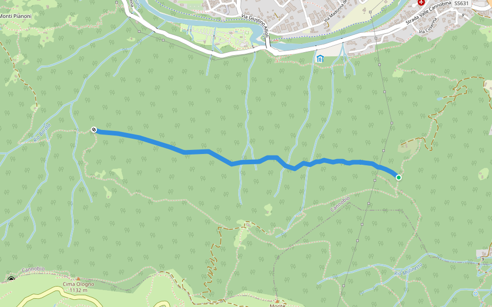 Alta via per i Pianoni-Masarecci walking route map in Cannobio