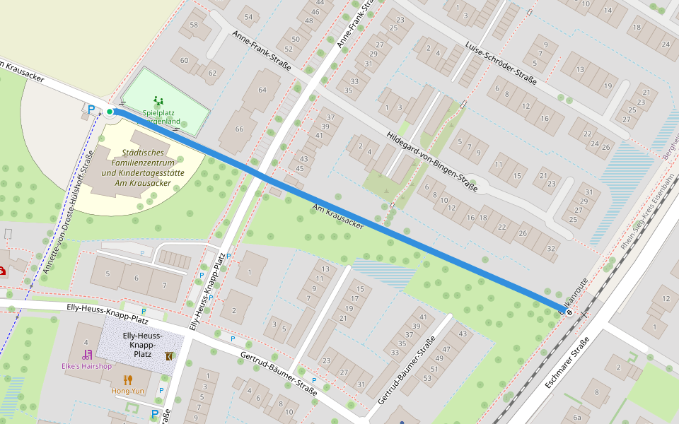 Am Krausacker walking route map in Troisdorf