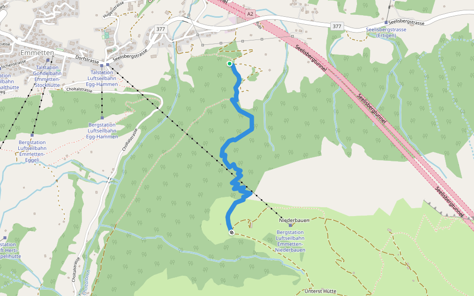 Sagendorf-Niederbauen walking route map in Emmetten