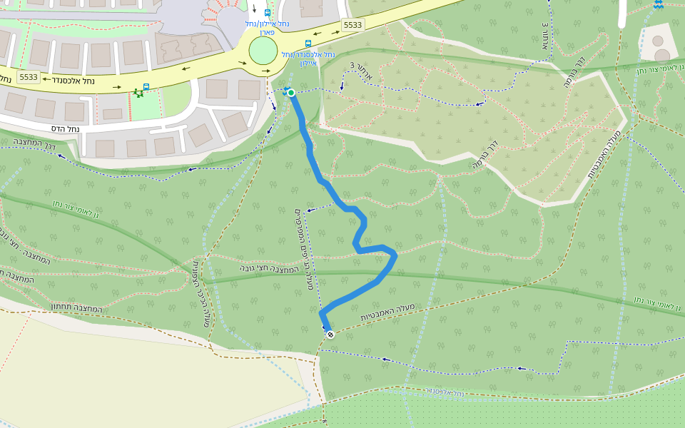 מעלה הג'יפים המפרפרים walking route map in Tzur Yitzhak