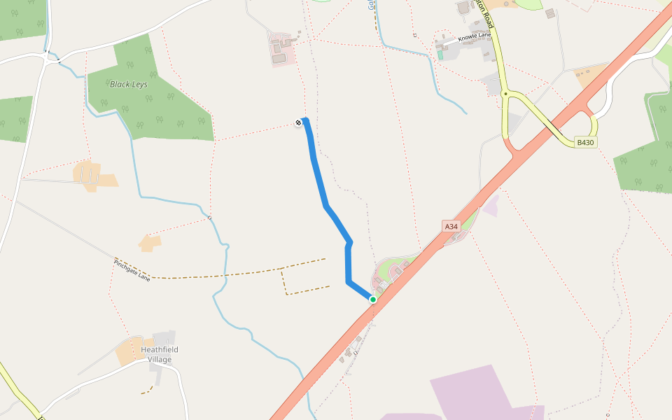 PFP 134/12 walking route map in Weston-on-the-Green