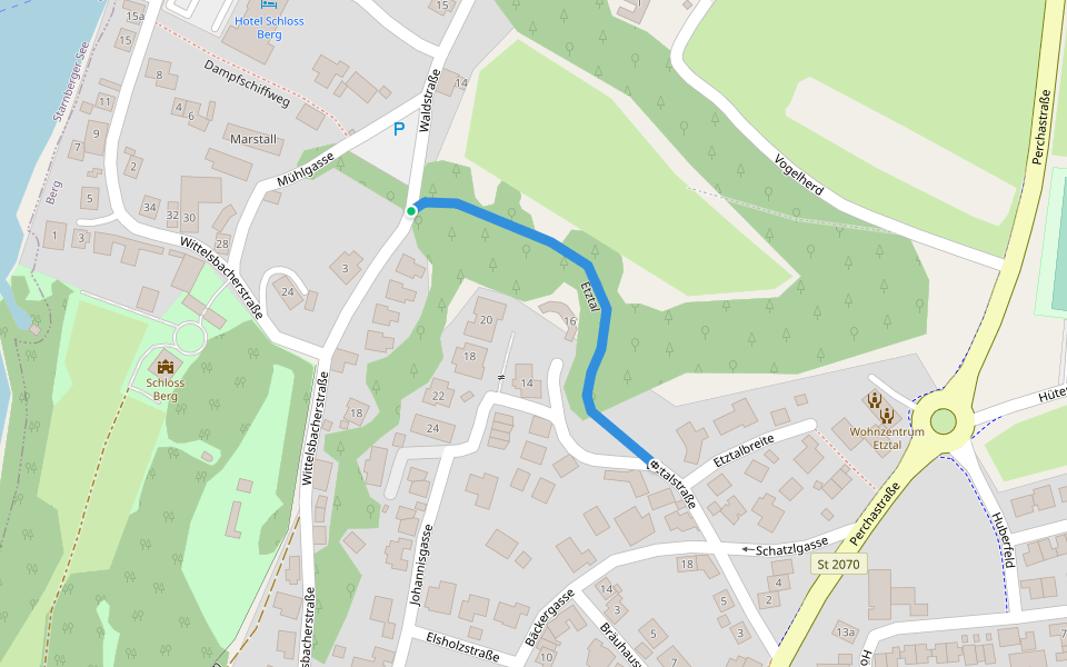 Etztal walking route map in Berg