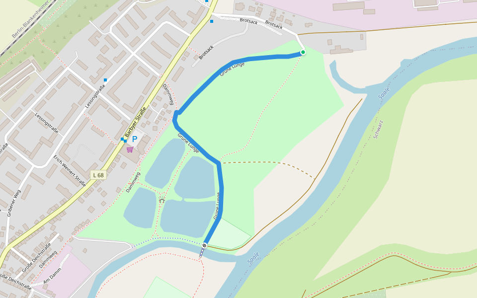 Grüne Lunge walking route map in Calbe (Saale)