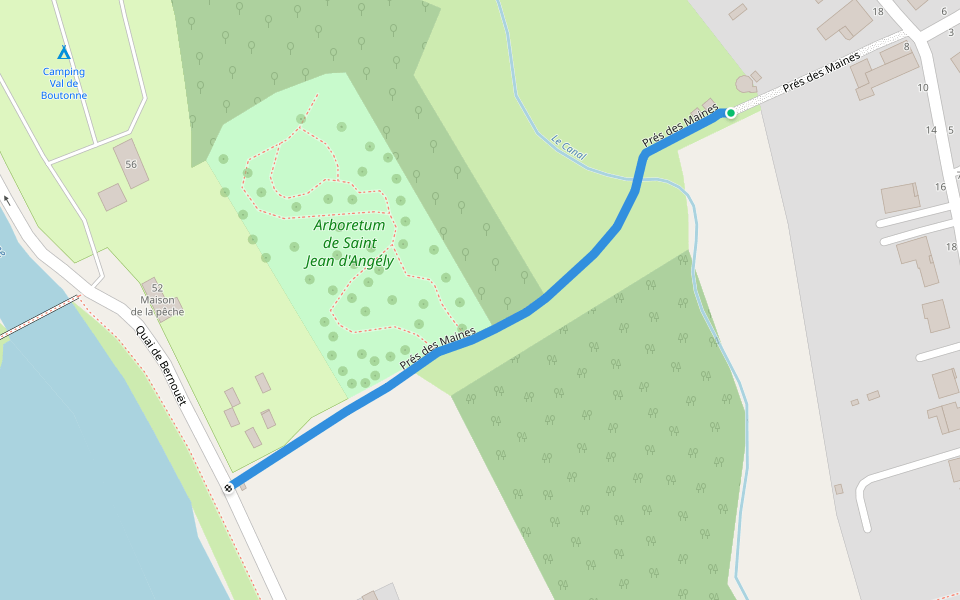 Prés des Maines walking route map in Saint-Jean-d'Angély