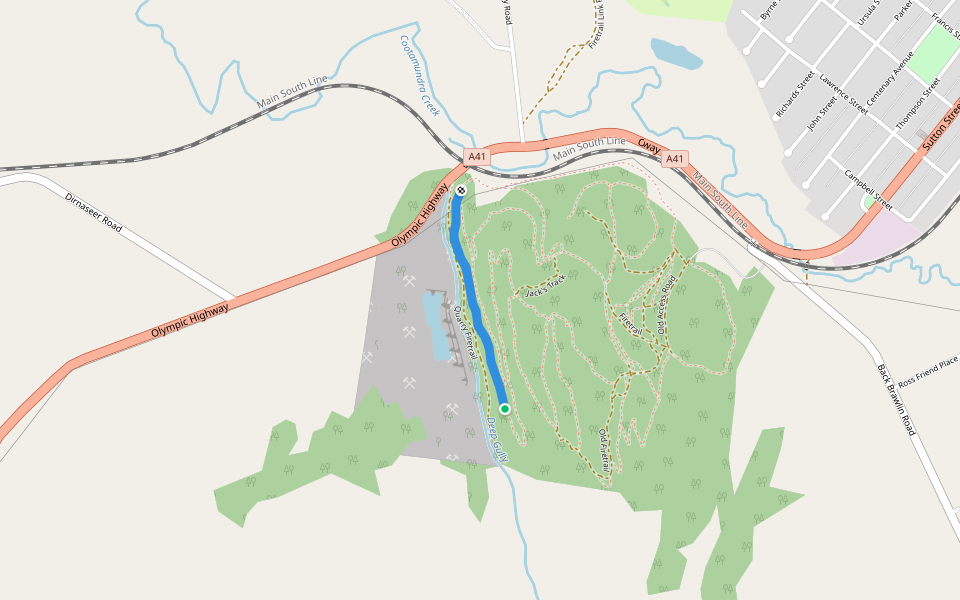 Notty's Downhill walking route map in Cootamundra