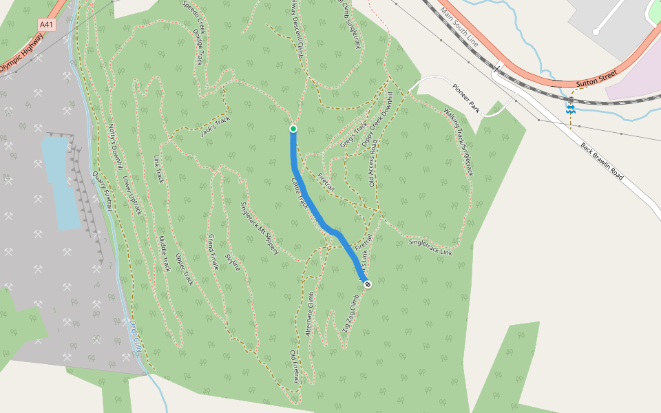 Cattle Track walking route map in Cootamundra