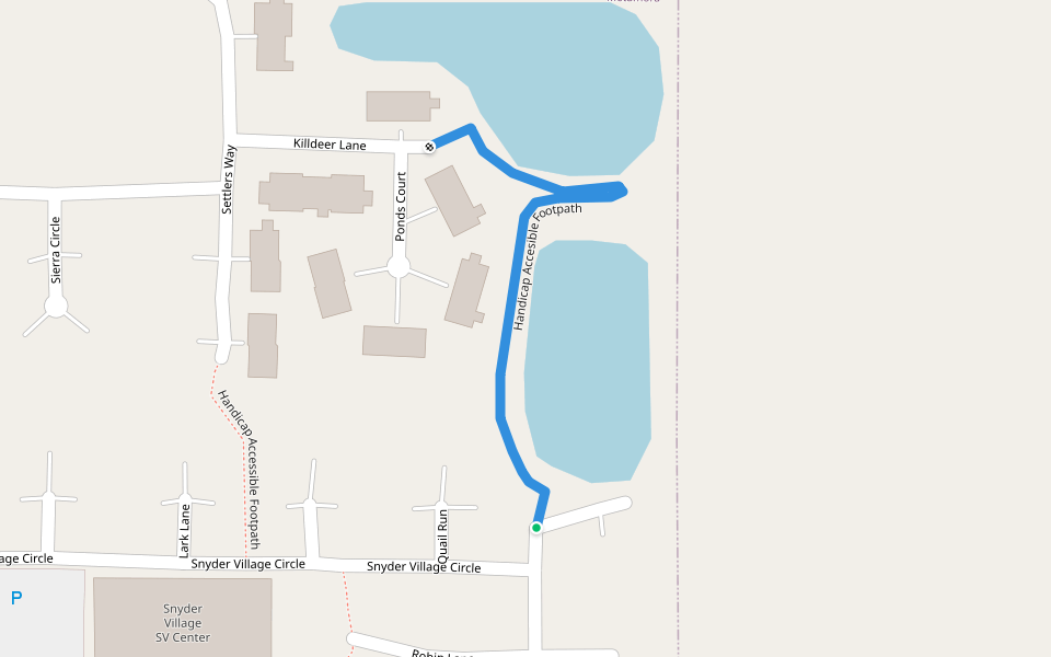 Handicap Accesible Footpath walking route map in Metamora