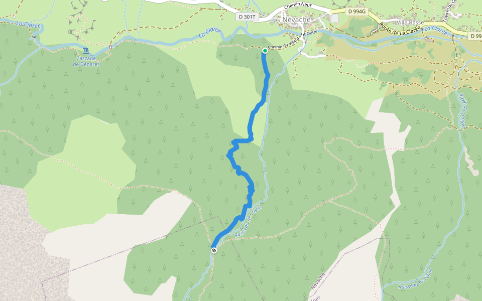 Chemin de Cristol walking route map in Névache