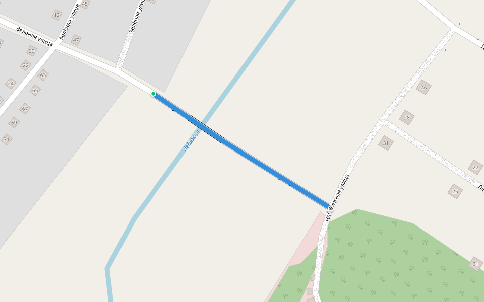 Зелёная улица walking route map in Федоровка (новокузнецкий)