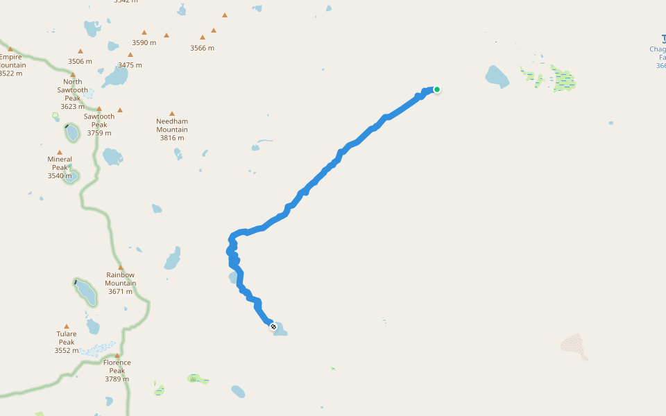 Soda Creek Trail walking route map in Mineral King
