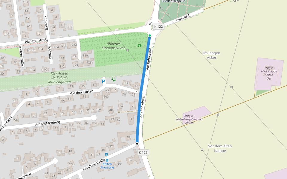 Am Rehwinkel walking route map in Lehrte