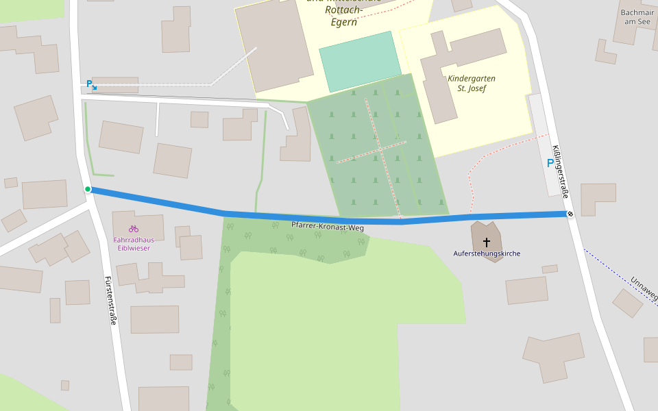 Pfarrer-Kronast-Weg walking route map in Rottach-Egern