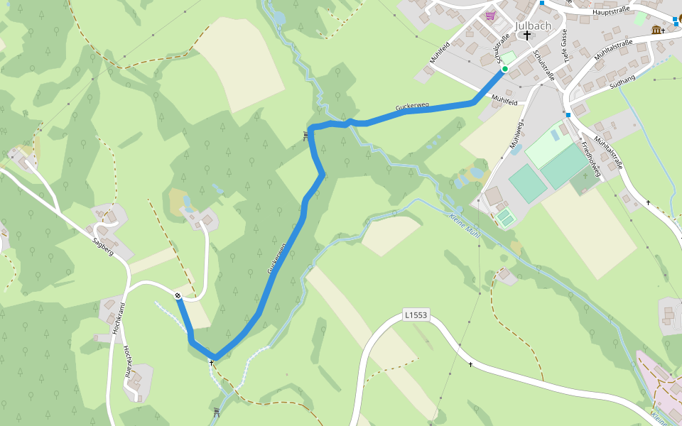 Guckerweg walking route map in Julbach