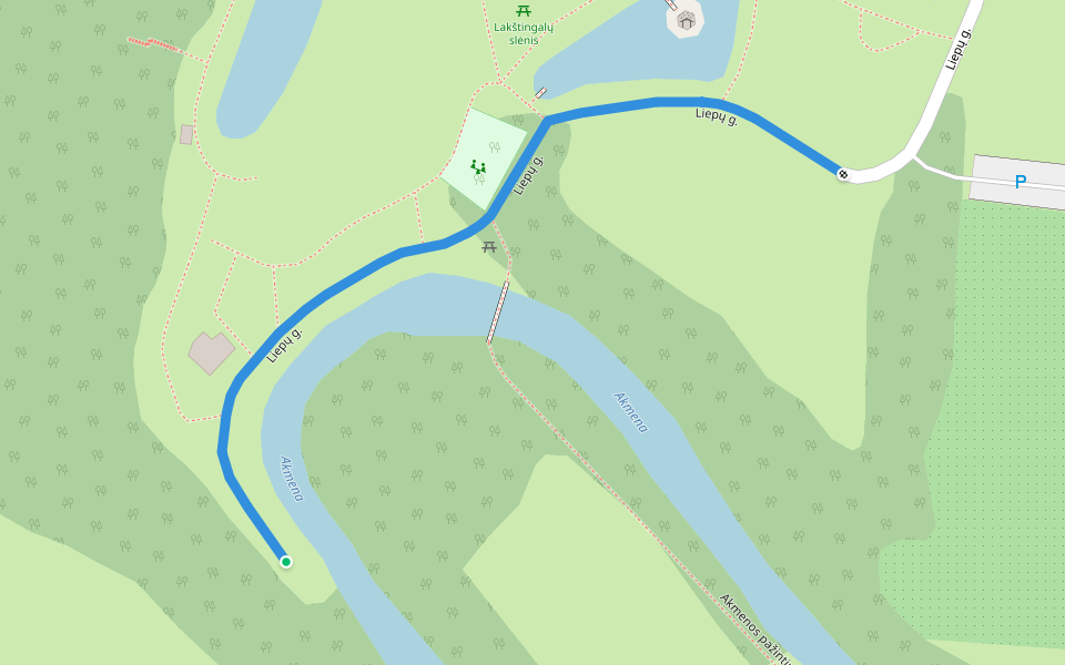 Liepų g. walking route map in Šereitlaukis