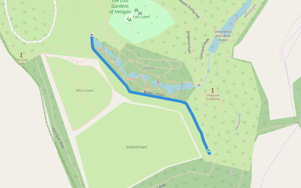 Butler's Path walking route map in Pentewan