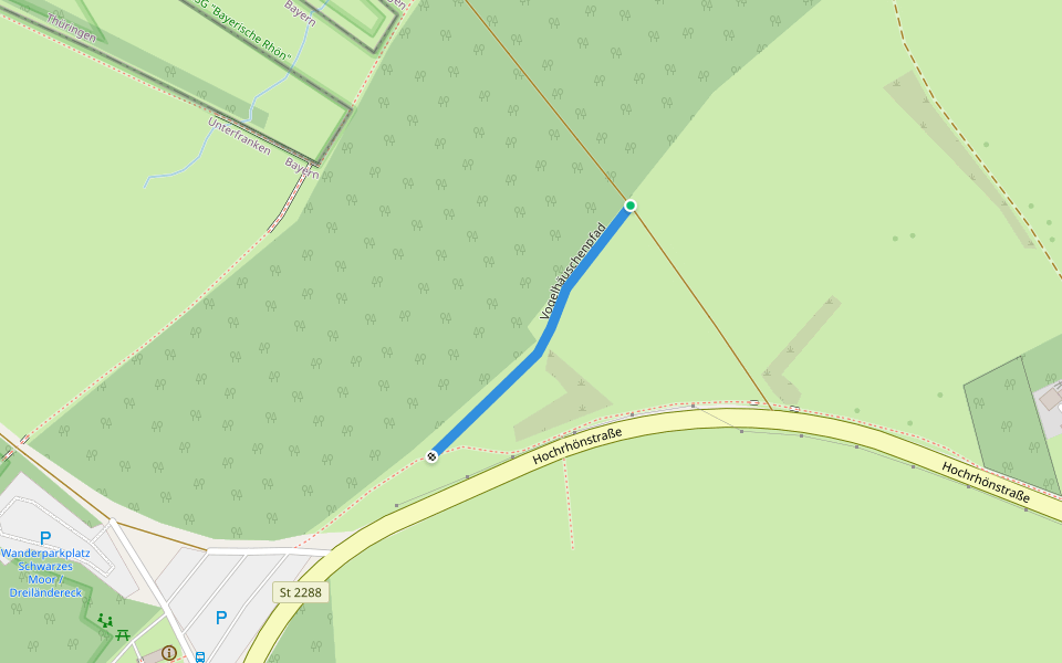 Vogelhäuschenpfad walking route map in Fladungen