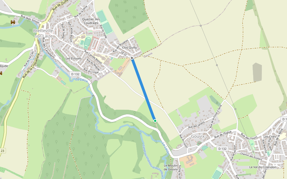 L'Allée Blanche walking route map in Gouvix