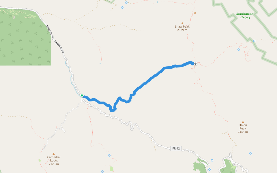Pinery-Horsefall Trail #336 walking route map in Willcox