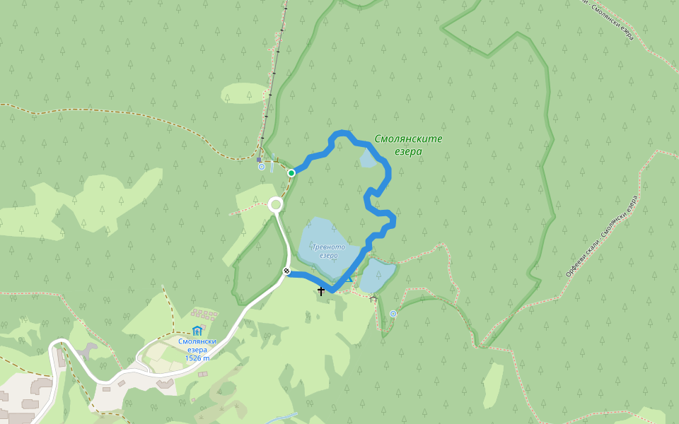 Екопътека "Смолянските езера" walking route map in Smolyan