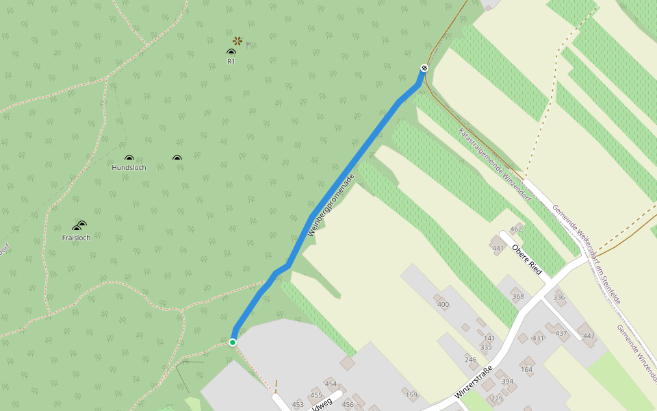 Weinbergpromenade walking route map in Winzendorf