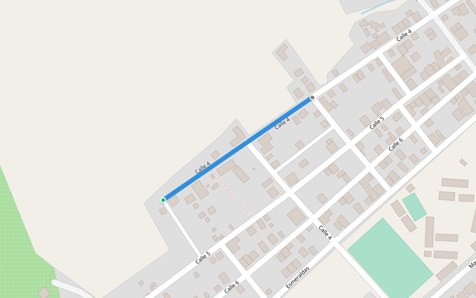 Calle 4 walking route map in San Miguel