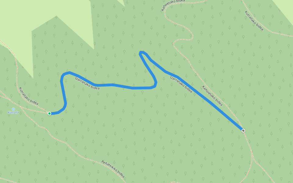 Izarrietako bidea walking route map in Donostia-San Sebastian