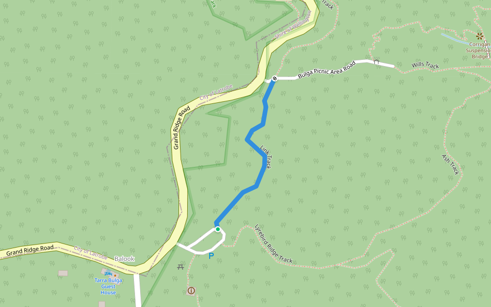 Link Track walking route map in Balook