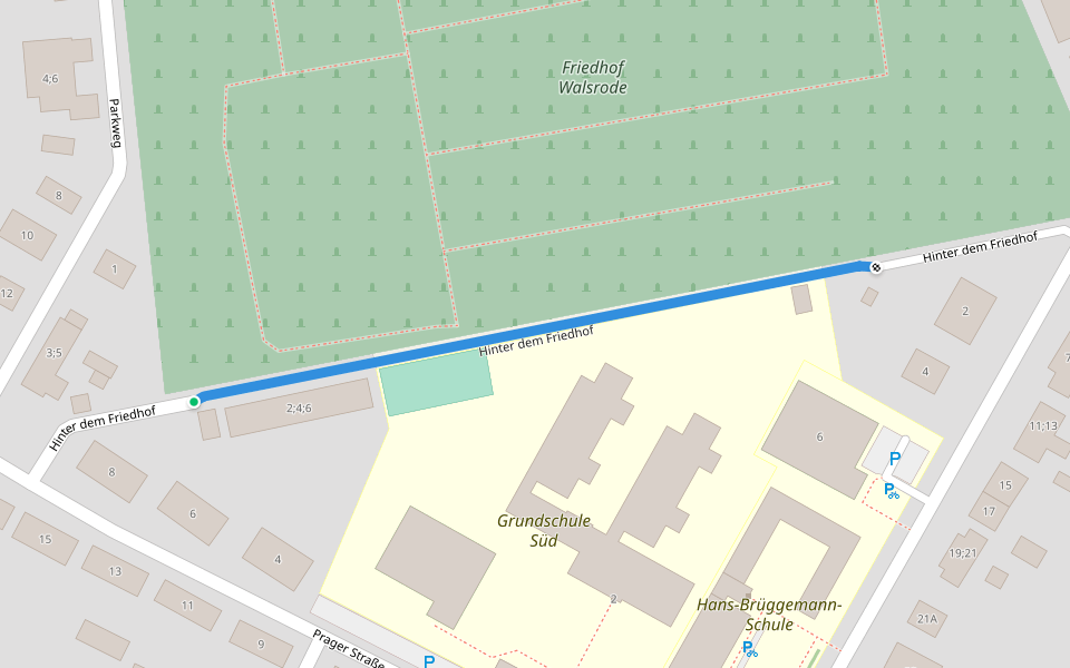 Hinter dem Friedhof walking route map in Walsrode