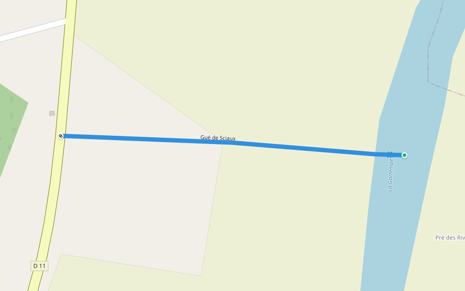 Gué de Sciaux walking route map in Antigny