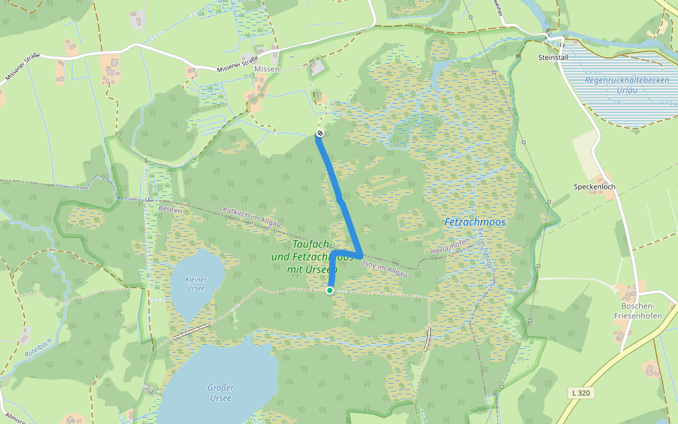 ehemaliger Moorwanderweg walking route map in Isny im Allgäu