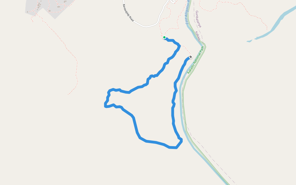 Sandstone River Walk walking route map in Kakadu