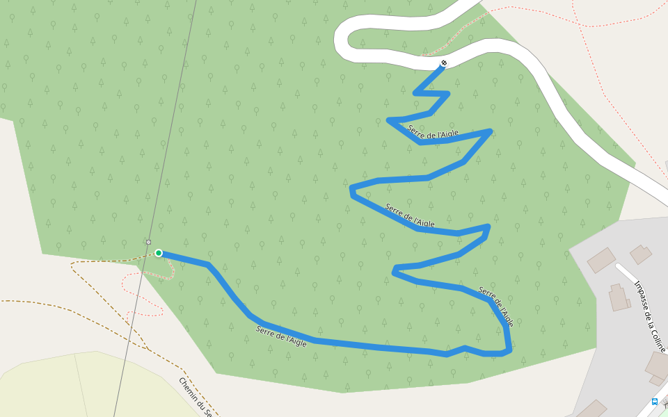 Serre de l'Aigle walking route map in Rambaud