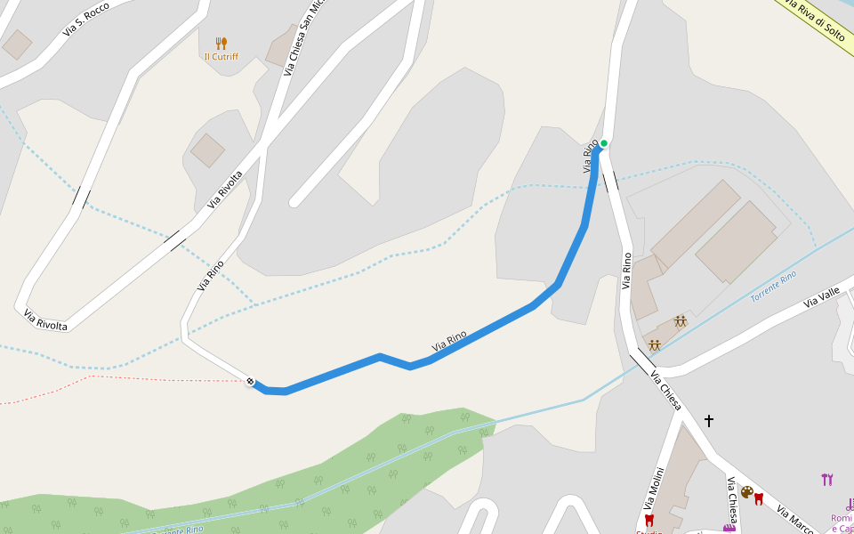 Via Rino walking route map in Tavernola Bergamasca