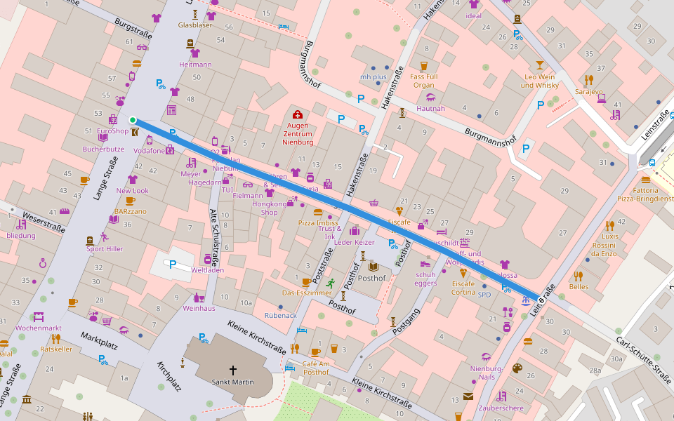 Georgstraße walking route map in Nienburg/Weser