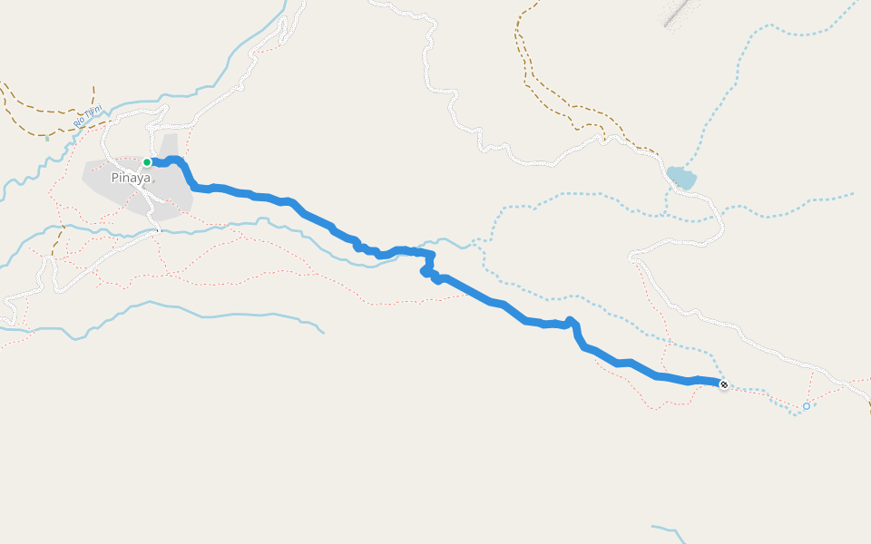 Ruta Normal al Illimani walking route map in Tarujiri
