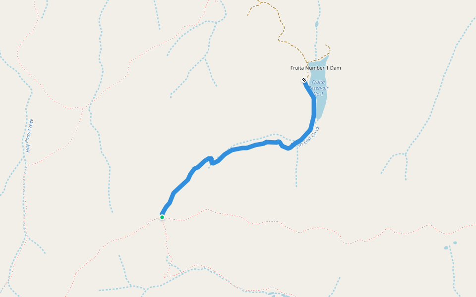 Fruita Reservoir #1 walking route map in Glade Park