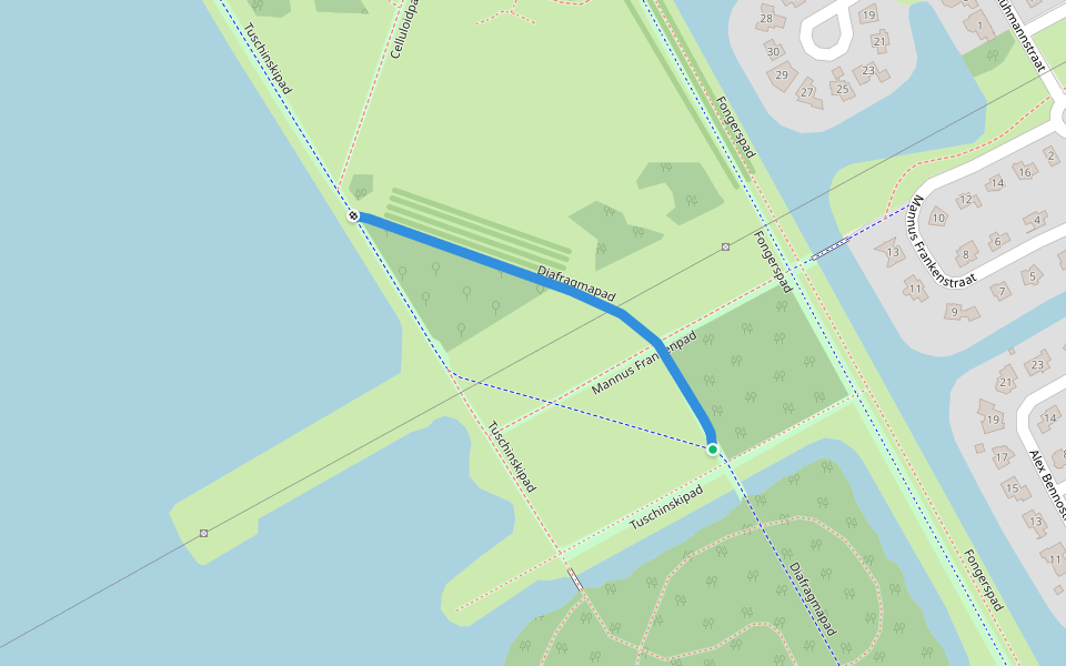 Diafragmapad walking route map in Almere