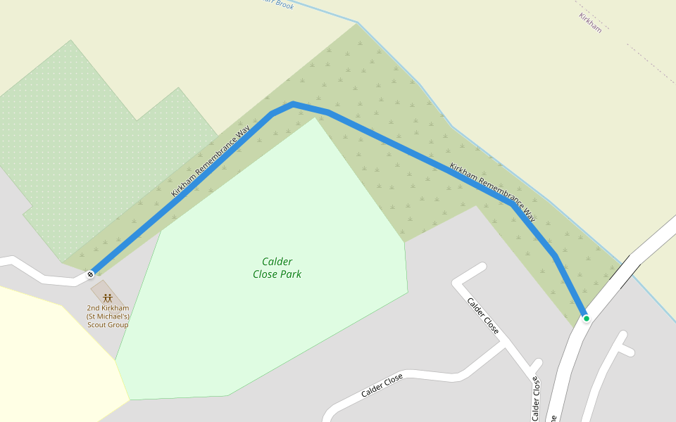 Kirkham Remembrance Way walking route map in Kirkham