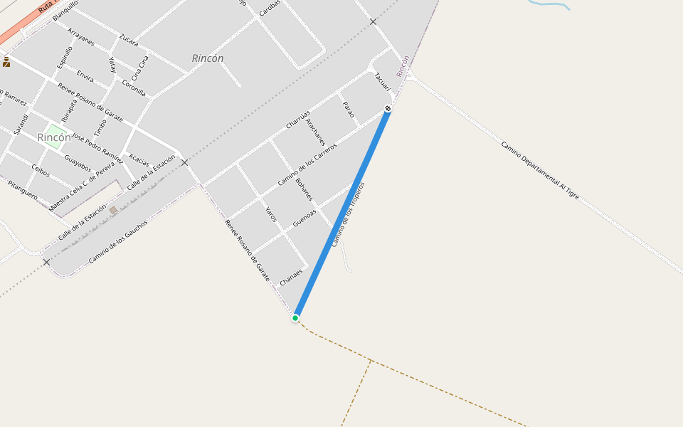 Camino de los Troperos walking route map in Santa Clara De Olimar