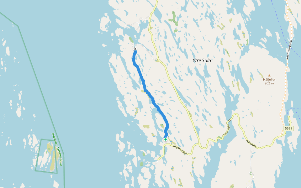 Nordsjoloypa walking route map in Hjønnevåg