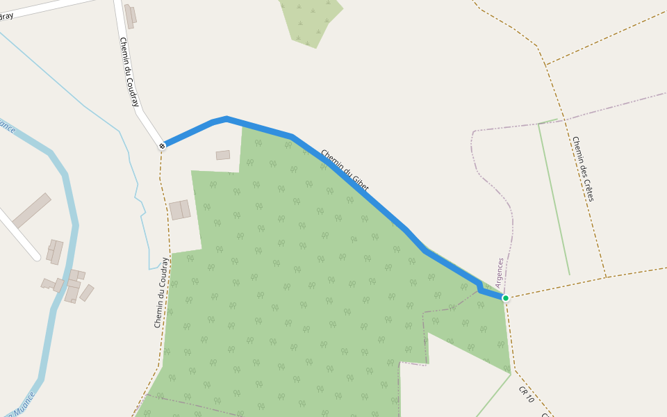 Chemin du Gibet walking route map in Moult-Chicheboville