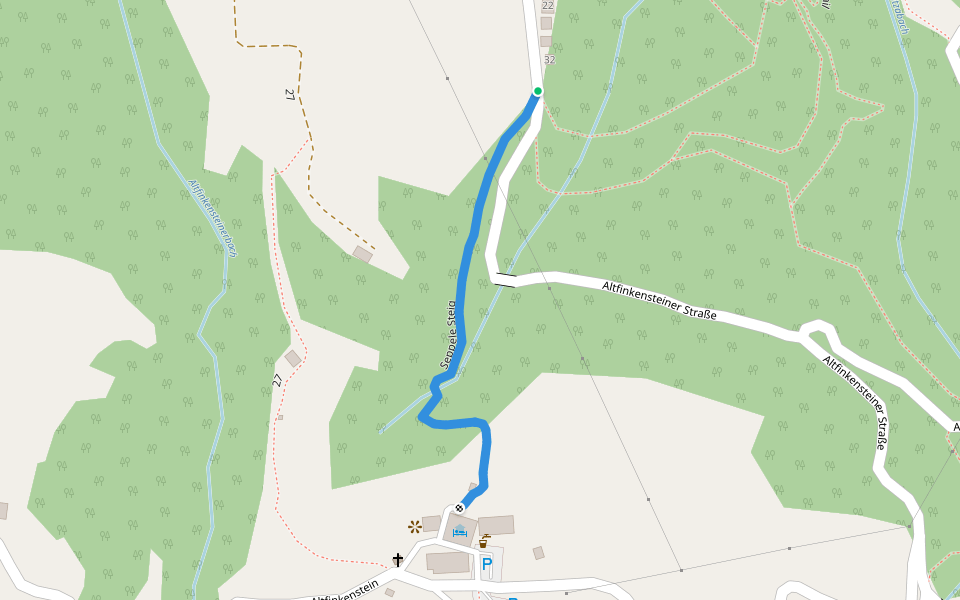 Seppele Steig walking route map in Villach